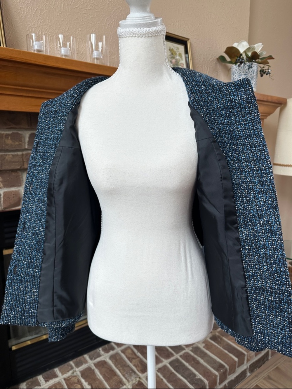 Pendleton Navy Tweed Button-Front Women's Jacket Size 6 - Picture 6 of 12